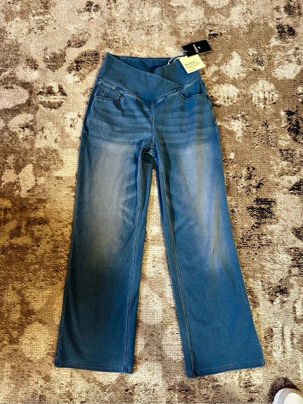 Halara Flex™ Denim Wide Leg Denim Jeans in Blue Waist small NWT